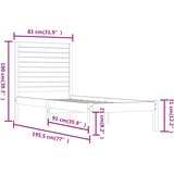  Okvir za krevet od masivnog drva bijeli 75 x 190 cm mali | shoptok.hr