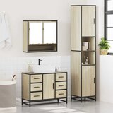  3-dijelni set kupaonskog namještaja boja hrasta sonome drveni | shoptok.hr