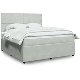 vidaXL Krevet s oprugama i madracem svjetlosivi 180x200 cm baršunasti | shoptok.hr