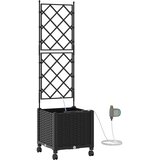  Vrtni planter s navodnjavanjem i kotačima Crna 40 x 40 x 148 cm | shoptok.hr