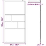  Zid za walk-in tuš Crna 100 x 195 x 0,5 cm Staklo i aluminij | shoptok.hr
