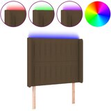  LED uzglavlje tamnosmeđe 93x16x118/128 cm od tkanine | shoptok.hr