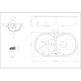 STIL Inox sudoper s dva korita, 79x44x18 cm | shoptok.hr