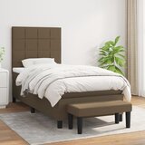 The Living Store Box spring postelja z vzmetnico temno rjava 100x200 cm blago - Box Spring Postelja, (21438609) Cene
