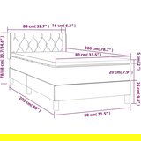  Okvir kreveta s oprugama i madrac krem 80x200 cm od tkanine | shoptok.hr