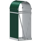 vidaXL Nosilec za polena zelen 40x45x100 cm pocinkano jeklo | Shoptok.si