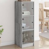 vidaXL Visoka omara s steklenimi vrati siva sonoma 35x37x109 cm Cene