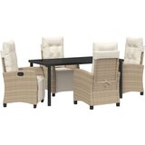 vidaXL Set vanjskog namještaja od 5 dijelova Bež Poly Rattan | shoptok.hr
