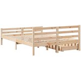 vidaXL Posteljni okvir brez vzmetnice 135x190 cm trdna borovina | Shoptok.si