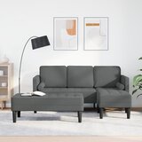 vidaXL 2 delni komplet kavča z blazinami temno siva tkanina | Shoptok.si