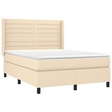  Krevet s oprugama i madracem krem 140x200 cm od tkanine | shoptok.hr
