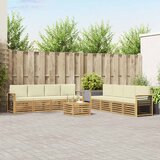  Setovi sofa s jastukom 9 pcs Bijela i krem Poliester | shoptok.hr