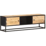 vidaXL TV omarica z izrezljanimi vrati 130x30x40 cm mangov les | Shoptok.si