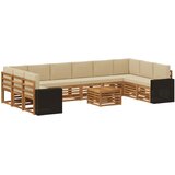  Set vanjskih sofa s jastukom 11 pcs Prirodna i bež Poliester | shoptok.hr