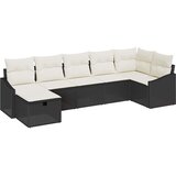  Set sofe 7 kom. Crna poliratan 288,5 x 123,5 x 85 cm | shoptok.hr
