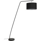 White Label Črna stoječa svetilka s tekstilnim senčilom (višina 220 cm) Martine – Cene