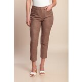 Fenzy Plus Size 7/8 Hlače S Karo Potiskom, Rjavo-Rdeče | Shoptok.si