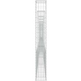 vidaXL gabionska košara u-oblika s 8 stupova 860x20x150 cm željezna | shoptok.hr