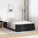 vidaXL Posteljni okvir z vzmetnico Drugo Črna 120 x 200 cm Umetna koža | Shoptok.si