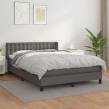 The Living Store Box spring postelja z vzmetnico siva 140x200 cm umetno usnje - Box Spring Postelja, (21515859) Cene