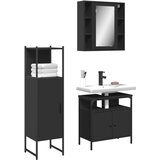 Maison Chic Komplet kopalniških omaric - Kopalniški sestavi 3-delni črn inženirski les, (21787669) | Shoptok.si