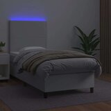  Box spring s madracem LED bijeli 80x200 cm umjetna koža | shoptok.hr