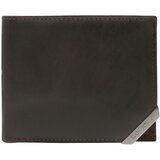 Fashion Hunters Dark brown and brown men's wallet with a silver accent | Shoptok.si