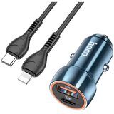 hoco. avtopolnilec Type C + USB QC3.0 Power Delivery 20W s kablom za iPhone Lightning 8-pin Z46A safirno modra | Shoptok.si