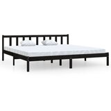 Furnova Posteljni okvir črn iz trdne borovine 200x200 cm, (21943531) | Shoptok.si