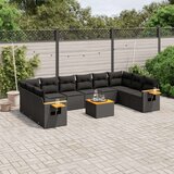  11-dijelni set vrtnih sofa od poliratana s jastucima crni | shoptok.hr