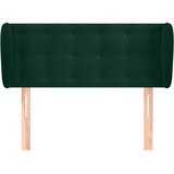  Uzglavlje s ušima tamnozeleno 103x23x78/88 cm baršunasto | shoptok.hr