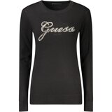 Guess Jeans ženski pulover s cirkonima i perlicama crni | shoptok.hr