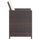 Poli zunanja jedilna garnitura z blazinami 9-delna ratan rjava | Shoptok.si