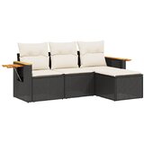  4-dijelni set vrtnih sofa od poliratana s jastucima crni | shoptok.hr