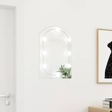  Ogledalo s LED svjetlima 60 x 40 cm stakleno u obliku luka | shoptok.hr