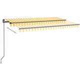 Tenda na ručno uvlačenje s LED svjetlima 400x350 cm žuto-bijela | shoptok.hr