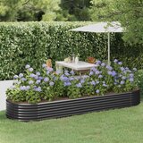 vidaXL visoka greda iz prašno premazanega jekla 322x100x36 cm antracit | Shoptok.si