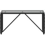  stol Crna 80 x 40 x 40 cm PE Rattan i Staklo | Eponuda.com