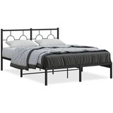  Metalni okvir za krevet s uzglavljem crni 140x200 cm | shoptok.hr