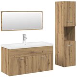 Maison Chic Kopalniška garnitura - Kopalniški sestavi 4-delna artisan hrast inženirski les, (21787146) Cene