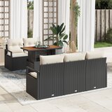 vidaXL 6-delni vrtni sofa set s blazinami črn poli ratan | Shoptok.si