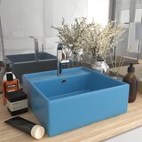 vidaXL Luksuzni četvrtasti umivaonik mat tamnoplavi 41x41 cm keramički | shoptok.hr