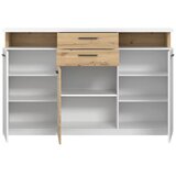 Mömax komoda woy, bela, barva hrasta | Shoptok.si