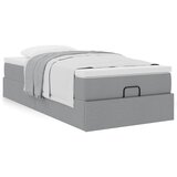 vidaXL Otomanski okvir kreveta s madraca svijetlosivi 90x200cm tkanine | shoptok.hr