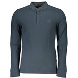 Boss HUGO MEN&#39;S GREEN LONG SLEEVED POLO SHIRT u