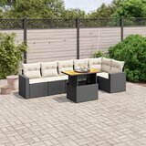 vidaXL 7-dijelni set vrtnih sofa od poliratana s jastucima crni | shoptok.hr