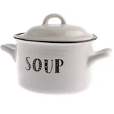 bijeli keramički lonac s poklopcem Soup, 920 ml