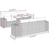 vidaXL 7-dijelni set vrtnih sofa od poliratana s jastucima smeđi | shoptok.hr