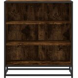 vidaXL Komoda dimljeni hrast 68x35x76 cm inženirski les in kovina | Shoptok.si