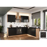 Stolkar KOTNI KUHINJSKI SET ISABEL 200X260 CM - ČRNA-Črni marmor | Shoptok.si
